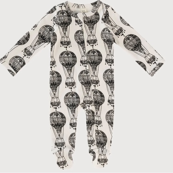 NWT LONG SLEEVE ZIPPER FOOTIE | HOT AIR BALLOON | ORGANIC COTTON |Size 3-6 mth - Picture 4 of 4